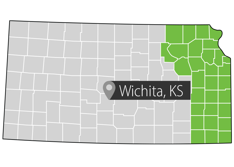 Eastern Region Kansas With Pin